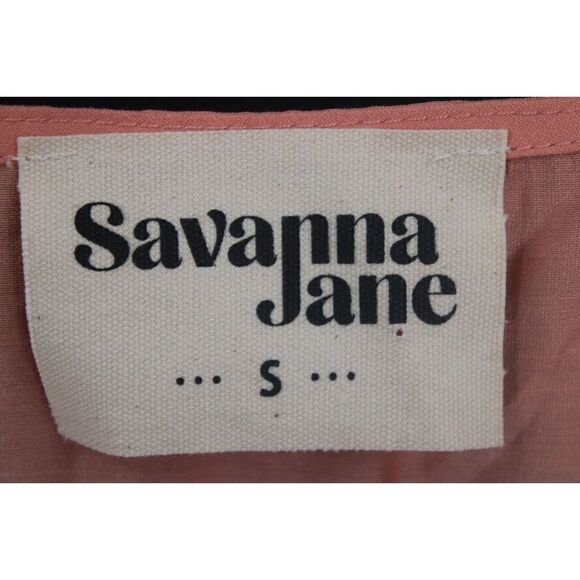 SAVANNA JANE SIZE SMALL PEACH TASSEL EMBROIDERED BLOUSE - Picture 5 of 6